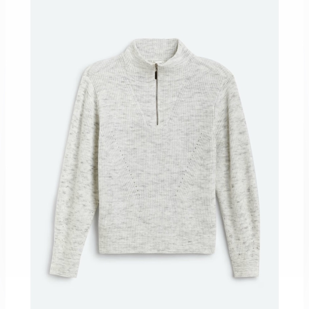 Quarter Zip Pointelle Sweater - Picture 9 of 9